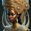 Placeholder: sango fantasy, fantasy magic, intricate, sharp focus, illustration, highly detailed, digital painting, concept art, matte, masterpiece head sexy view black African beauty black afro hair earth lady siver falcon head Egyptian princess pyramid background