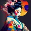 Placeholder: Generate an image of a beautiful geisha wearing a colorful kimono