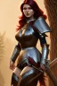 Placeholder: milf, dark red hair, sexy knight armor, full body, forest, 8k resolution, high-quality, fine-detail, intricate, fantasy art, detailed matte, volumetric lighting, illustration, 3D