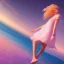 Placeholder: Full body with legs and feet white woman with legs, long blond hair, blue eyes, pink and blue dress in a galactic ambiance, delicate colors in the foreground, full of face details, smooth, light effect，vaporwave colorful, smooth, extremely sharp detail, finely tuned detail, ultra high definition, 8 k, unreal engine 5, ultra sharp focus