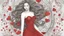 Placeholder: Beautiful lady with flowing hair, valentines on red dress, mystical, fine art, extremely detailed,