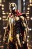 Placeholder: Full body spiderman Futuristic armour Chromecast golden shines