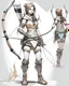 Placeholder: Girl Archer concept art, full body, sketch, coll style, bow