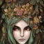 Placeholder: karlan, rusty metal, anime, Dryad, fae, sidhe, ominous, nature, plants, wildflower, facepaint, dnd character portrait, intricate, oil on canvas, masterpiece, expert, insanely detailed, 4k resolution, retroanime style, cute big circular reflective eyes, cinematic smooth, intricate detail , soft smooth lighting, soft pastel colors, painted Renaissance style