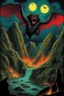 Placeholder: fire, lightning, wind, rain, volcanic lava, fireworks, explosions, multicolored neon lights, Count Dracula with red eyes and sharp fangs, craggy trees, giant boulders, dust, smoke, fog, clouds, bubbles, giant bats, giant gargoyles, Ogers, Dragons, Bigfoot, Frankenstein, Wolfman, the mummy, Giant Pee Wee Herman monster, an albino cat, snow white zombie