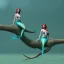 Placeholder: mermaid sits on the tree branch