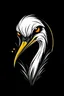 Placeholder: crane bird face game logo and black background