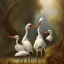 Placeholder: Family of storks, psychedelic