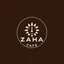 Placeholder: A circle face logo with the name (ZAHA) for a cafe with a symbol of the sun