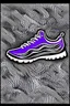 Placeholder: Shoe. tread pattern. Ghosts. Use only white, black, and purple.