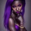 Placeholder: full body shot, masterpiece, best quality,dark skin, sparkling eyes, fluorescent skin,purple-dark makeup, gangsta full armed ,female , highly detailed body, sun light, 4K, RAW, high contrast, realistic details, 24mm , depth of field ,