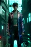 Placeholder: Cyberpunk portrait, pretty British woman:: symmetry photography, cyberpunk, blue long hair, face make-up, black line eye, light iris eye, :: kenzo fashion style, coat :: cinematic, Ultra realistic, dark scene, soft color, highly detailed, unreal engine 5, RTX, ultra detail, 3d, finely drawn, high definition.