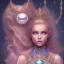 Placeholder: cosmic petit prince belle fine, profil de trois quart, grand front cosmique, peau bleu cristalline, yeux bleu, perle sur le front long cheveux blond et rose etoilé, cristaux sur le corps, collier de grande princesse, levres souriante, très jolie sourire