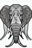 Placeholder: Simple Line art close up elephant head