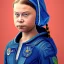 Placeholder: portrait of Greta Thunberg from space