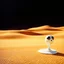 Placeholder: Dark, creepy, 3d, surreal objects in a bright environment, desert, noon light, melting cream, Yves Tanguy style