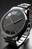 Placeholder: "Create a realistic image of a modern stainless steel wristwatch with a minimalist design, showcasing the watch face and strap details in sharp focus."