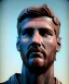 Placeholder: Gran angular, Realistic image, roman sculpture, marble material, Lionel Messi, Laurel wreath model, miguel angel style, emperador, God light, god rays, 4k resolution, ornate details, soft lighting, unreal engine 5, soft cyan background.