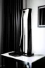 Placeholder: gaming table lamp inspired by sword, modern design, black and white color