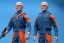 Placeholder: A Single Mike pence g.i. joe toy doll With a gun space force Blue cloth uniform, fluorescent orange, whole body