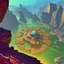 Placeholder: stylized,canyon,dungeons map,futuristic,roboquest,top view,4k,details stylized,boss enermy