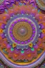 Placeholder: psychedelic mandala made out of flowers, feathers, ultra detailed, photorealistic, vivid colours, intricate details, in the style of Elspeth McLean, 8k