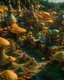 Placeholder: An intricate village made of psychedelic mushrooms, art by Greg Rutkowski, 3d render