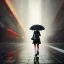 Placeholder: Girl walking in Rain