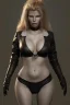 Placeholder: Kim Basinger in black leather, evil, busty, cleavage, curvy, angry, happy, stern look. character design by cory loftis, fenghua zhong, ryohei hase, ismail inceoglu and ruan jia. unreal engine 5, artistic lighting, highly detailed, photorealistic, fantasy