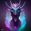 Placeholder: purple mythical creature in galaxy, teal and purple smoke, detailed, realistic, 4k