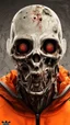 Placeholder: Create an ultra-wide photo of a decrepit zombie wearing an Adidas coat and hood, set against an abstract background. The overall style of the image should be a minimalist fashion with an Artgem twist. The zombie should be rendered in a decrepit and cadaveric style, with a focus on creating a sense of horror and decay. The Adidas coat and hood should be rendered in high detail, with a focus on capturing the texture and style of the clothing. The background of the image should be an abstract desig