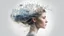 Placeholder: white background, Magic secret on the top of a woman's head, in her hair, double exposure, high resolution, fine rendering, high detail, 3D, lock on the head, fantasy, mysticism,