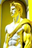 Placeholder: Neoclassicism greek man realistic yellow white cote d'azur real man