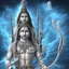 Placeholder: lord shiva meditating in the air, ultra realistic photo, blue colour, high key lighting, volumetric light high details psychedelic background