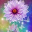 Placeholder: one big crystal subtle flower in a galactic ambiance , transparent petals, small butterflies.