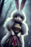 Placeholder: bunny, high ornamented light armor, fluffy fur, foggy, wet, stormy, 70mm, cinematic, highly detailed