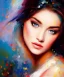 Placeholder: Masterpiece, best quality, The Face of the Curious Female by Bryen Frost rework. trace light, painted impressionist brush strokes. Paint spatters, drips, drabs, dynamic, artstation, artgerm