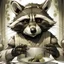 Placeholder: racoon holding silverware anime