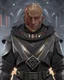 Placeholder: star wars bald male corellian jedi wearing gunmetal grey and black old republic armored flightsuit with gold and metallic red trim inside the jedi temple, centered head and shoulders portrait, hyperdetailed, dynamic lighting, hyperdetailed background, 8k resolution, volumetric lighting, light skin, fully symmetric details