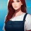 Placeholder: redhead woman, casual clotting, realistic, HD4k, watery cloud background, close up shot,