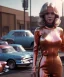 Placeholder: Ultra Realistic retro sci-fi movie Supermarket parking scene, 1960 year, waist up view portrait, 2 clones blonde women, sweet teenager Jane Fonda face, perfect iris, glow eyes, face makeup, tight latex coat, many people, Retro sci-fi style, soft color, highly detailed, unreal engine 5, ray tracing, RTX, lumen lighting, ultra detail, volumetric lighting, 3d, finely drawn, high definition, high resolution.