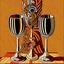 Placeholder: discord and rhyme wine glasses, Escher-like wine rack, op art neo surrealism, by Oleg Shuplyak, by Igor Morski, by optical illusion.