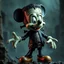 Placeholder: mickey mouse frankenstien's monster hybrid horrorcore steampunk, not 3d, photorealistic, From the movie Frankenstien, terror, horrorcore