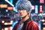 Placeholder: Gintoki in 8k 2D anime realistic drawing style, Gintama costum, close picture, rain, neon, highly detailed, high details, detailed portrait, masterpiece,ultra detailed, ultra quality
