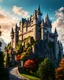 Placeholder: Lineal art colorido Beautiful imposing medieval castle majestic ultra hyper detailed validity 12k maximalista