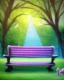 Placeholder: park mystical dream, park bench, man, woman, child, dog, trees, path, bird, sunshine, mystical, fantasy, romanticism, pastel colors, daylight, daytime, acrylic painting, detailed, soft focus,