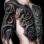 Placeholder: Cthulhu vertical black and grey realistic tattoo