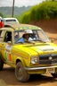 Placeholder: fiat 131 rally car Ethiopian with dreadlock man inside