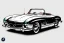 Placeholder: a true-to-life 1956 mercedes benz 300 sl roadster, centered, intricate, extreme detailed, photorealism, center view, city background, pivot on mercedes, pen and color marker painting by cheryl kelley