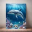 Placeholder: Hyper Realistic Cute Dolphin swimming under the ocean with pearls & crystals under water